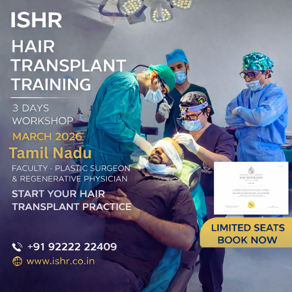 ISHR Hair Transplant Training Facebook ad: Start Your Hair Transplant Practice in Chennai, Tamil…
