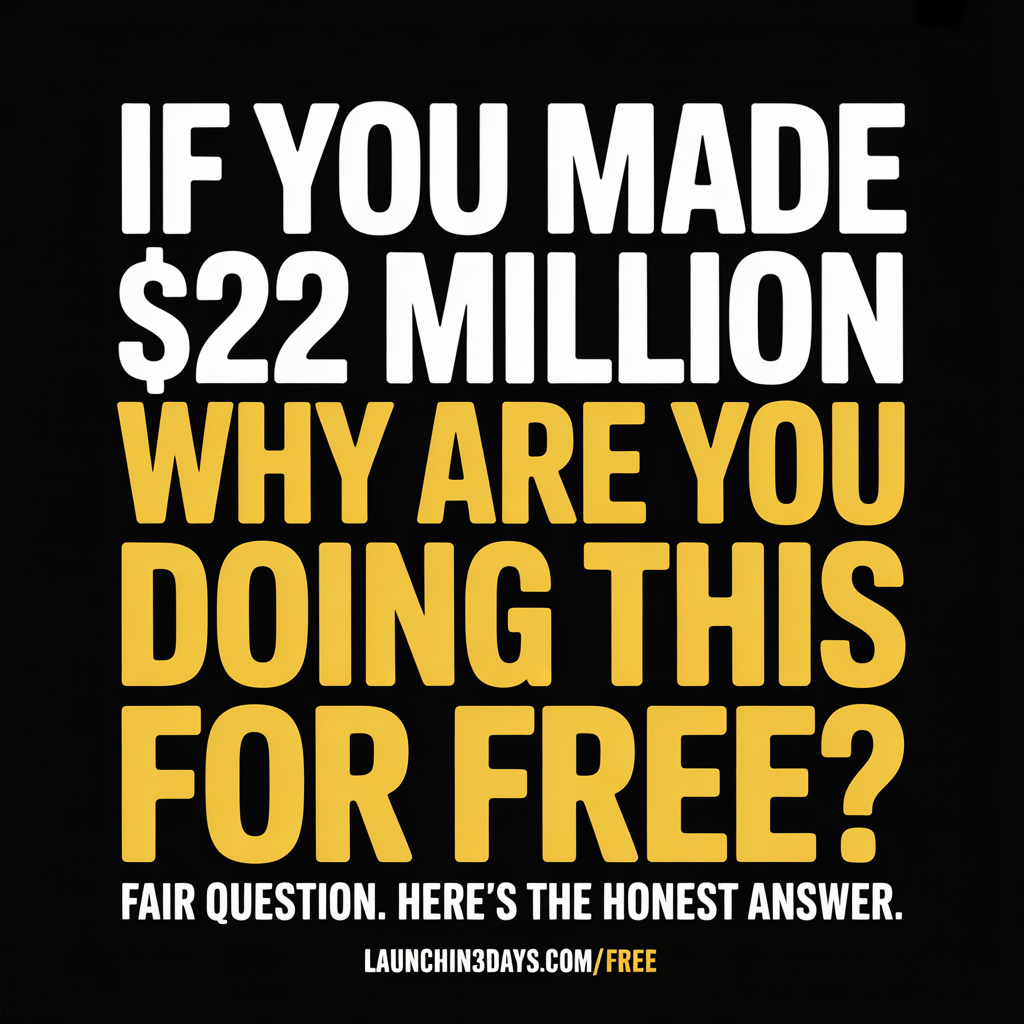 Tyson Zahner: Attraction Marketing Coach Facebook ad: If you made $22M. Why are you doing this for Free?