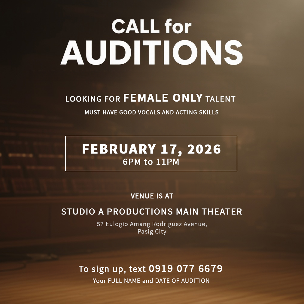 Studio A Productions Facebook ad: Audition Now!
