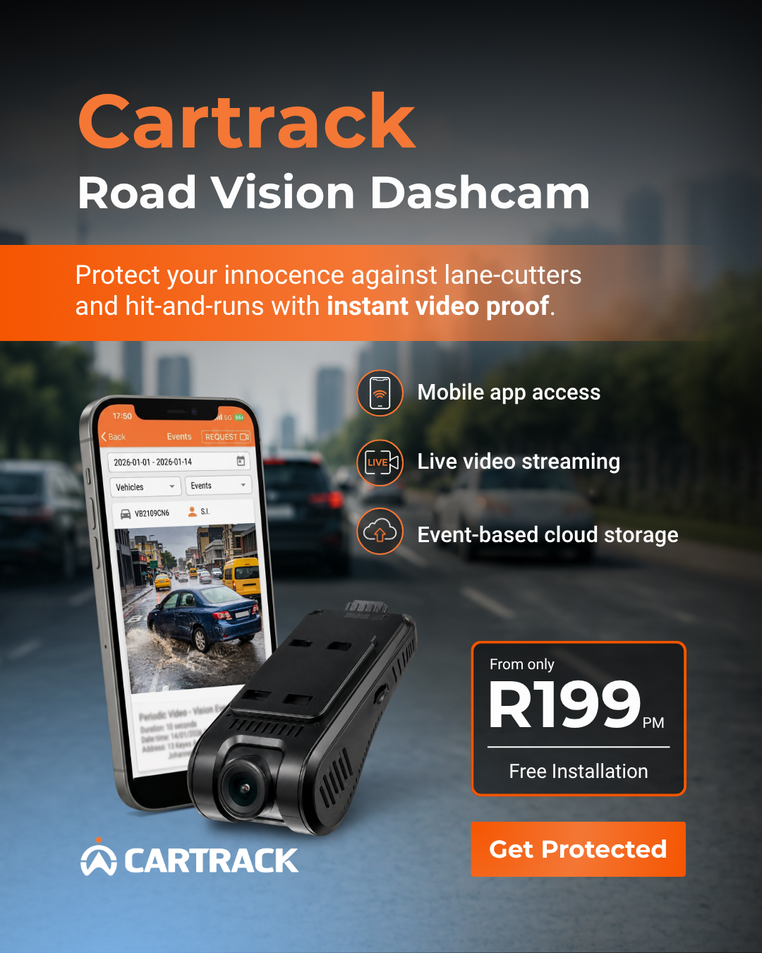 Cartrack Dashcams - ZA Facebook ad