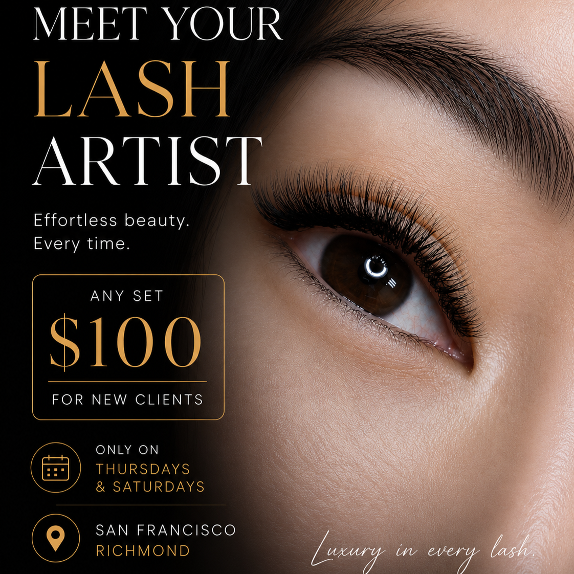 Lash extensions Facebook ad
