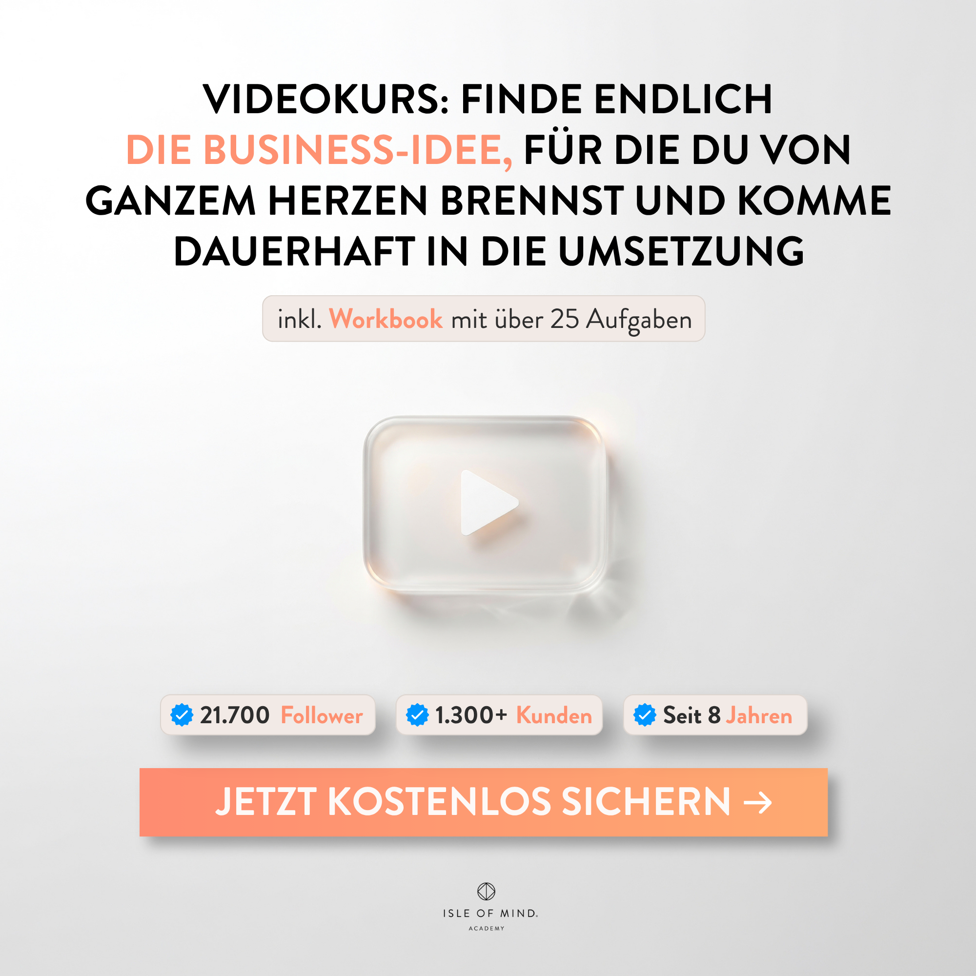 Isleofmind_academy Facebook ad: Kostenloser Videokurs: Deine Business-Idee für 2026