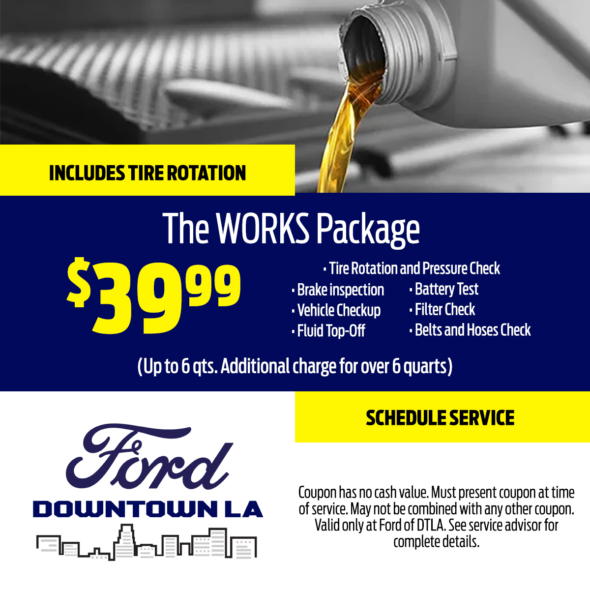 Ford of Downtown Los Angeles Facebook ad: Need Your Vehicle Serviced?
