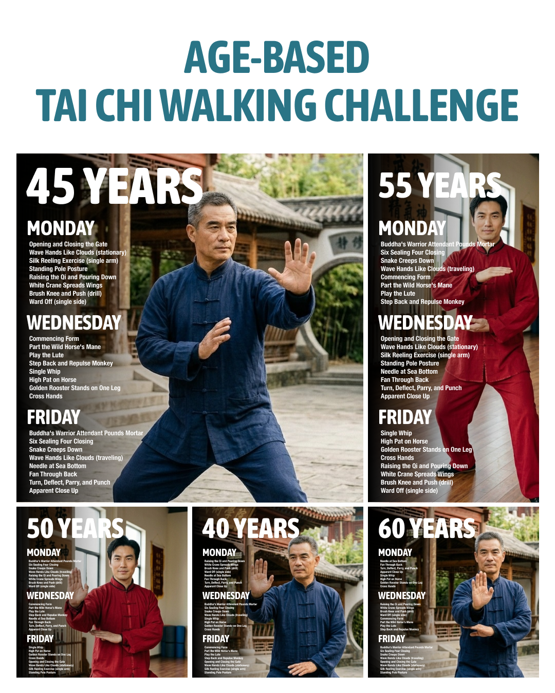 28 Day Tai Chi Walking Challenge Facebook ad: Forget 10K Steps. Start Now.