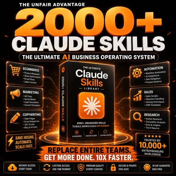 AI Avalanche Facebook ad: 2,000+ Claude Skills To Grow Any Business