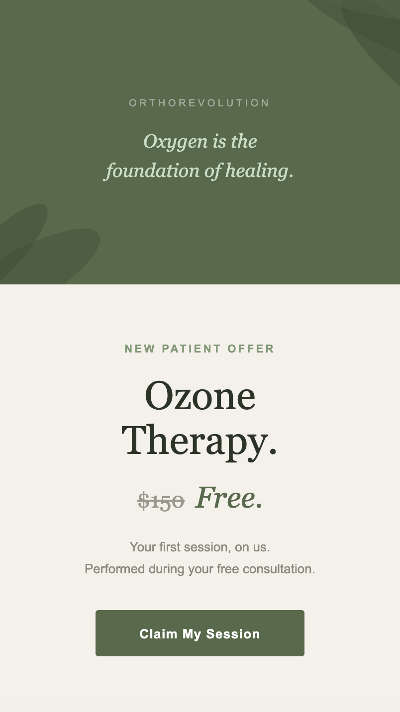 Ortho Revolution Facebook ad from Jul 9, 2026