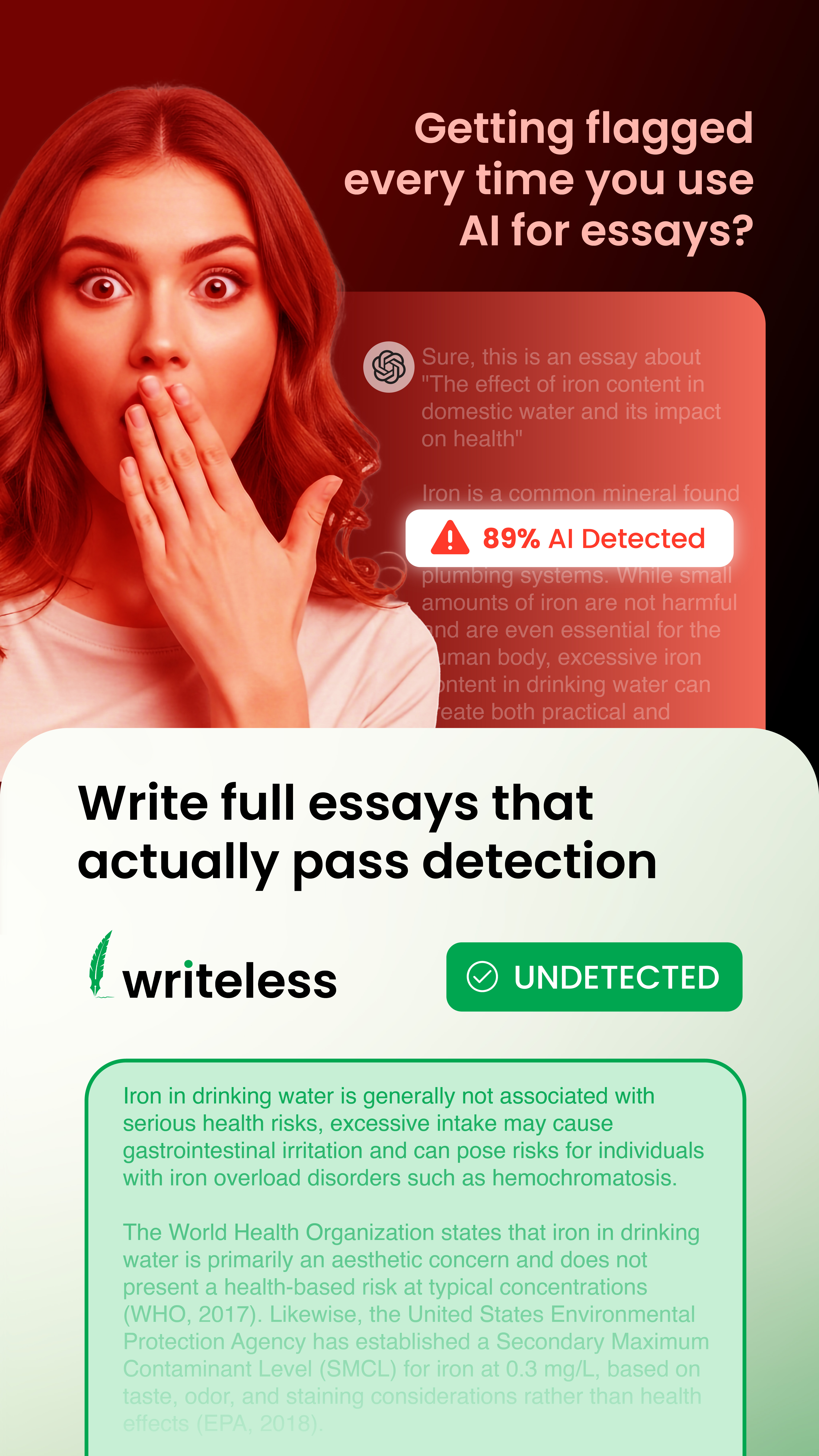 Writeless AI Facebook ad