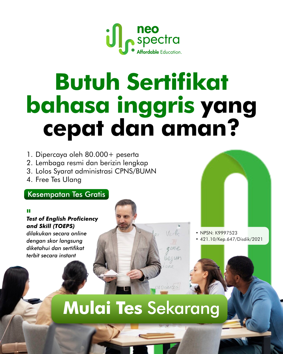 Neo Spectra English Academy Facebook ad