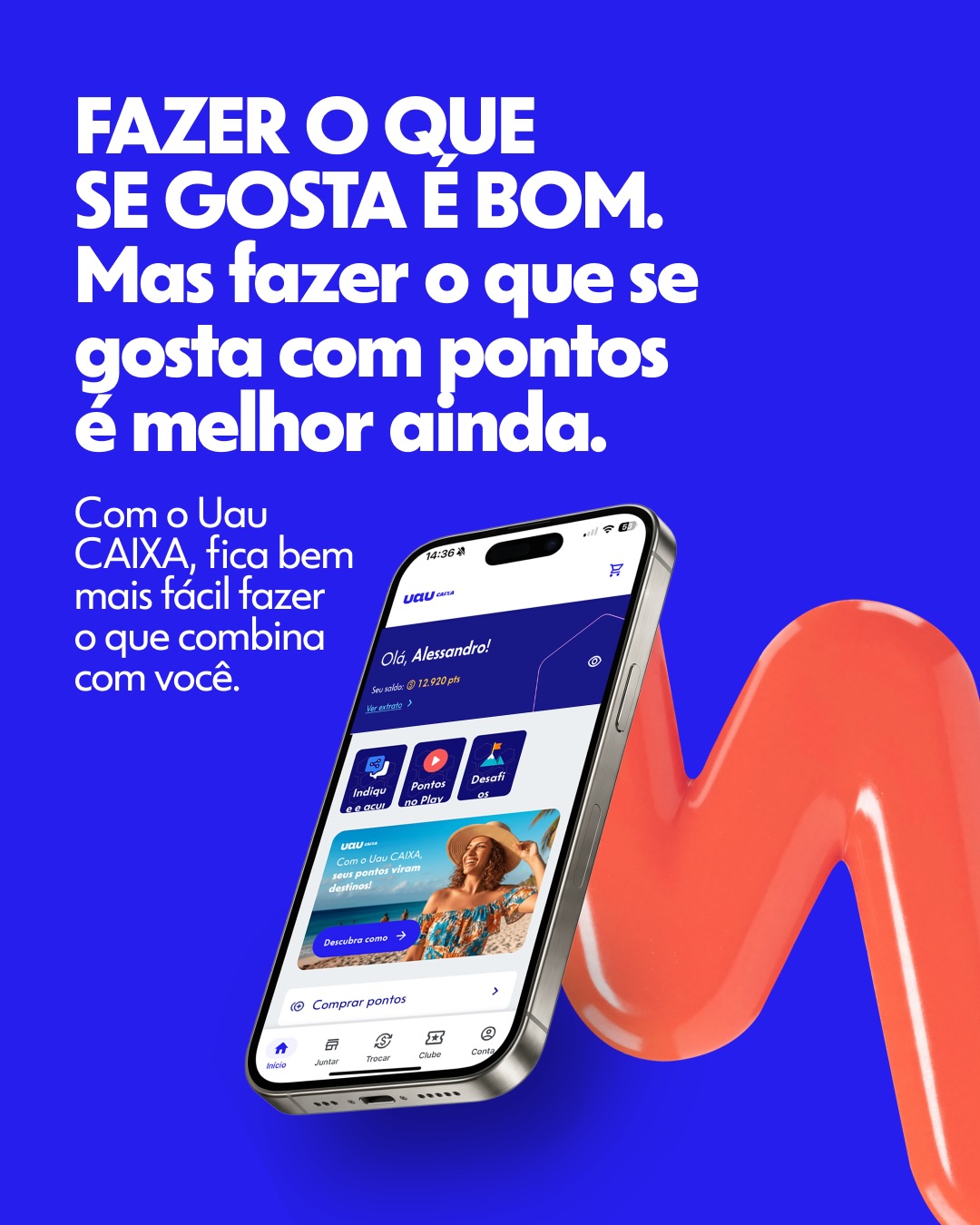 Uaucaixa Facebook ad: Treinar