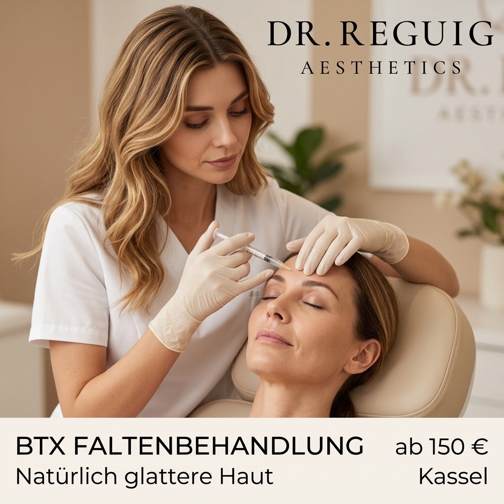 Dr. Reguig Aesthetics Facebook ad: EXKLUSIV IN KASSEL: BTX FALTENBEHANDLUNG