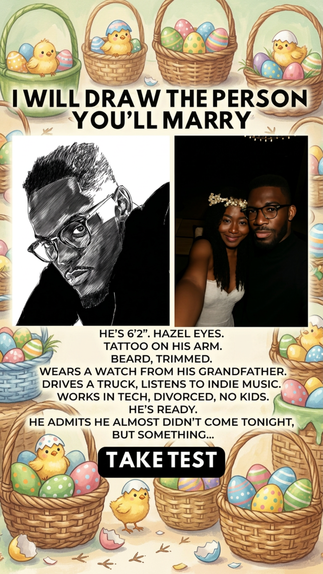 Soulmate Drawing Facebook ad: Take quiz and check it out!