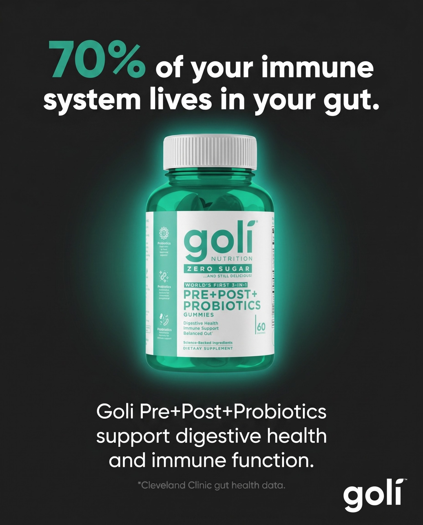 Goli Facebook ad: OVER 60% OFF + 100% FREE Shipping