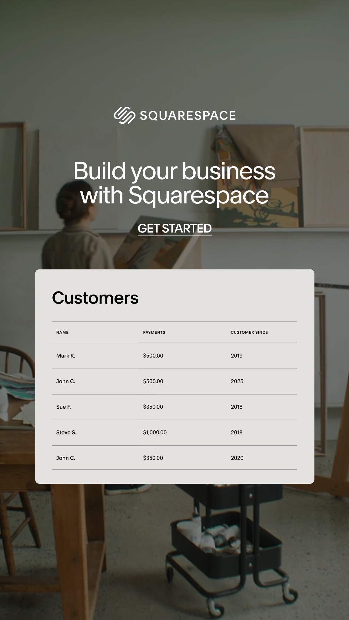 Squarespace Facebook ad