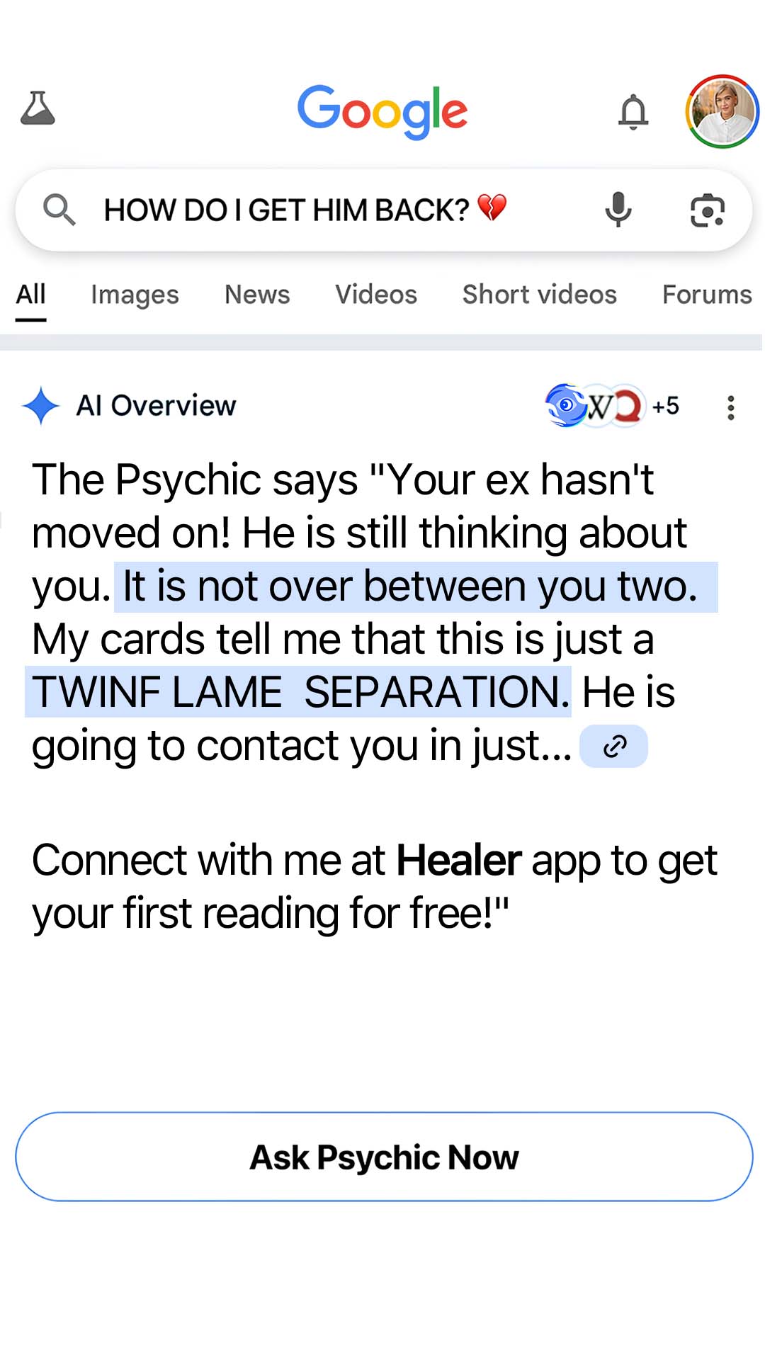 Healer Facebook ad