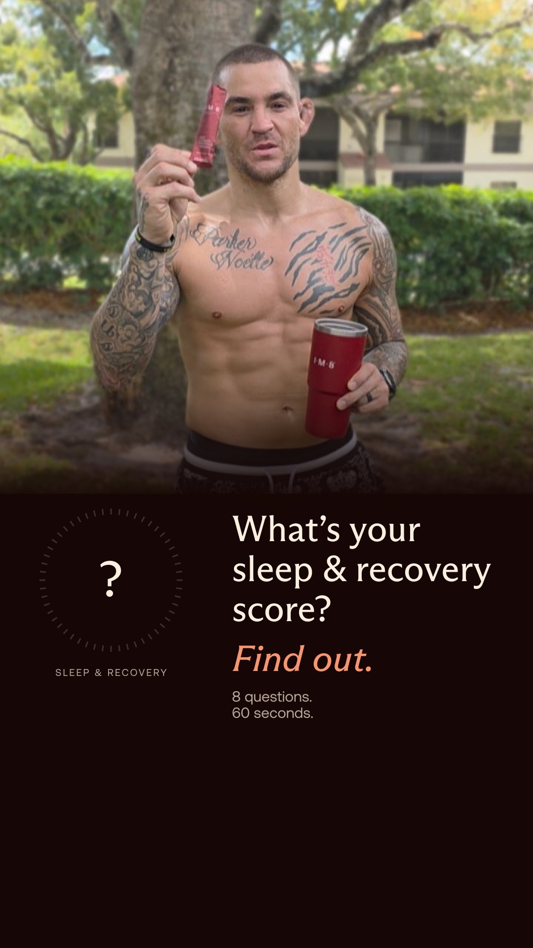 IM8 Health Facebook ad: Dustin's Baseline Is 91. Find Your Number.