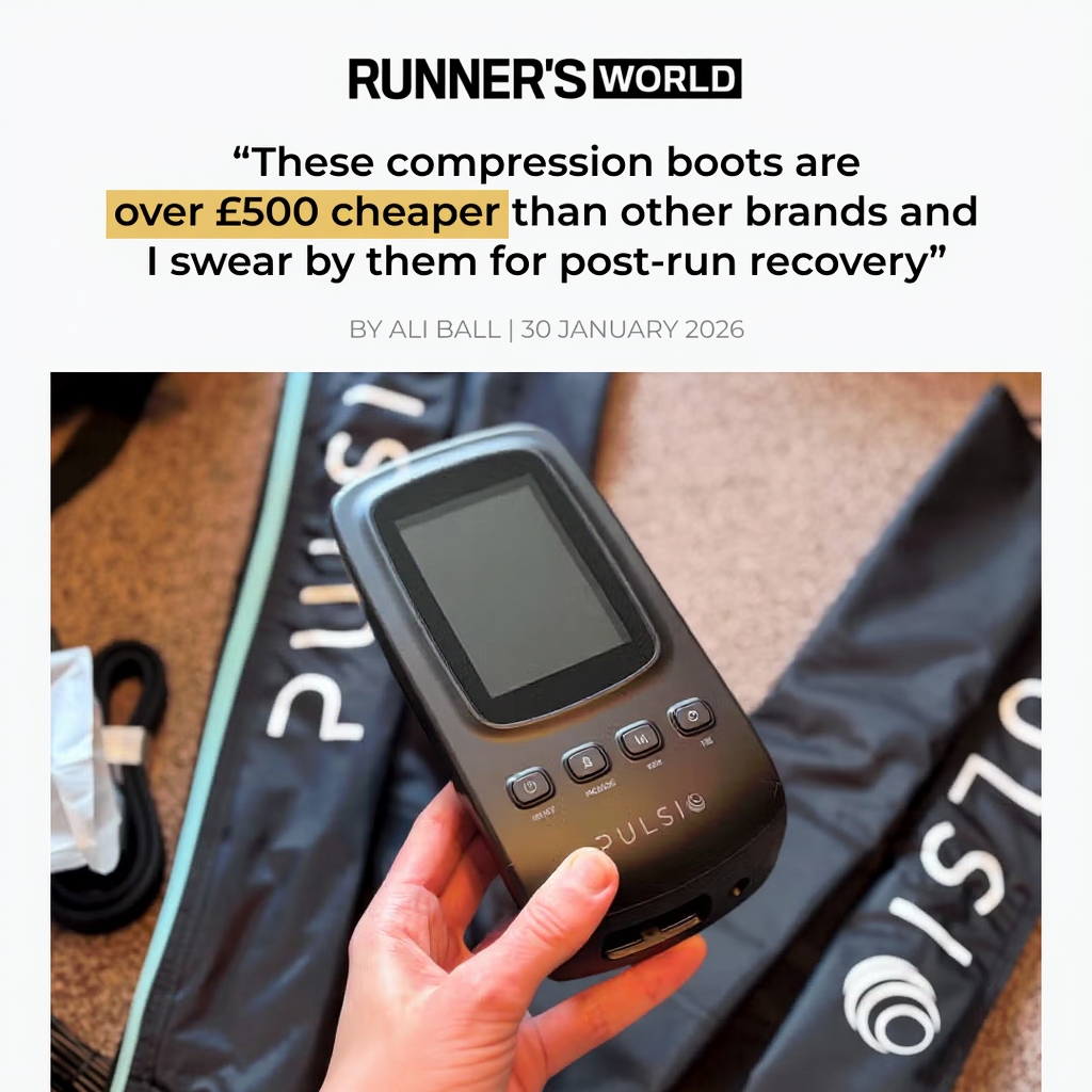 Pulsio Facebook ad: Free Pulsio AIR Massage Gun Included (Worth €84.99)