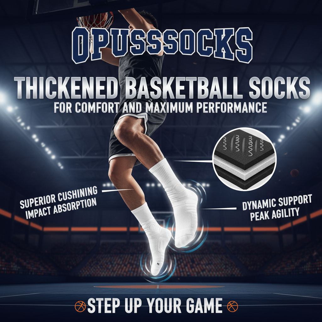 Opus Socks Facebook ad: Thickened Basketball Socks for Comfort and Maximum…