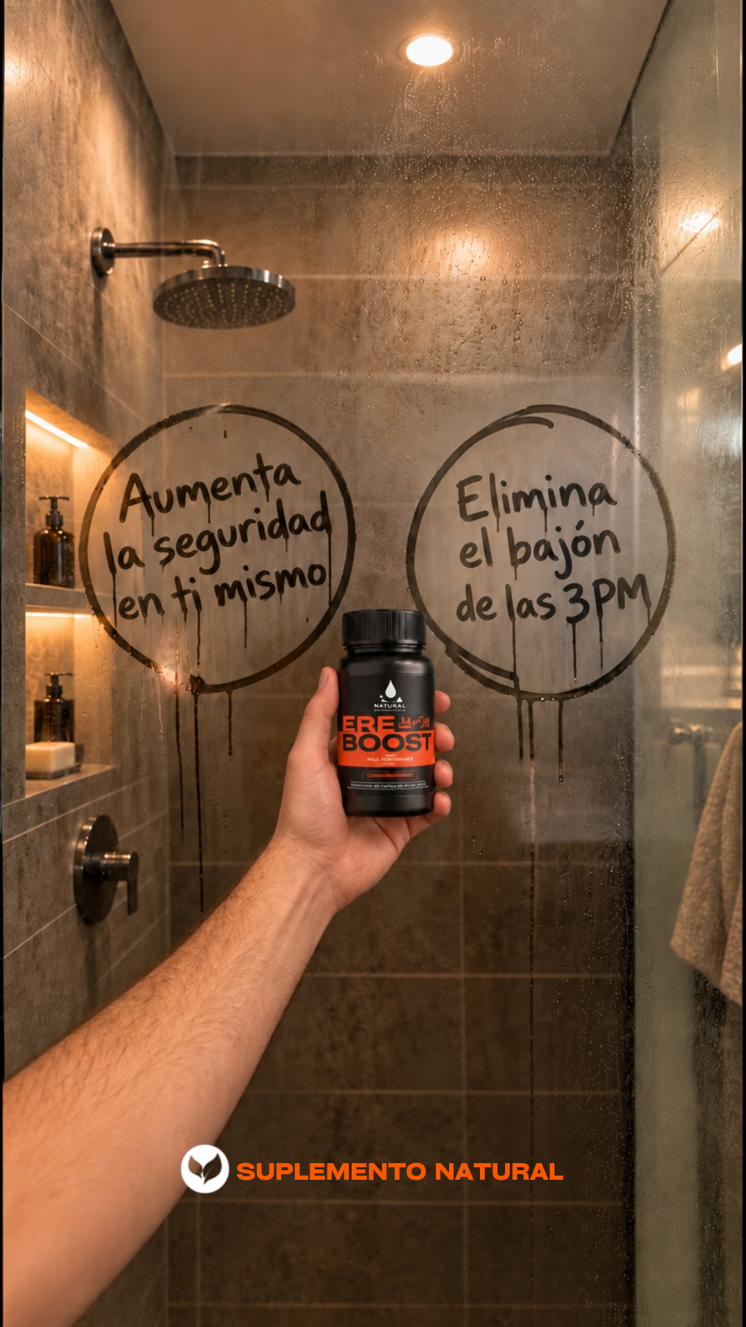 Ereboost Facebook ad: Seguridad y energía, sin bajones