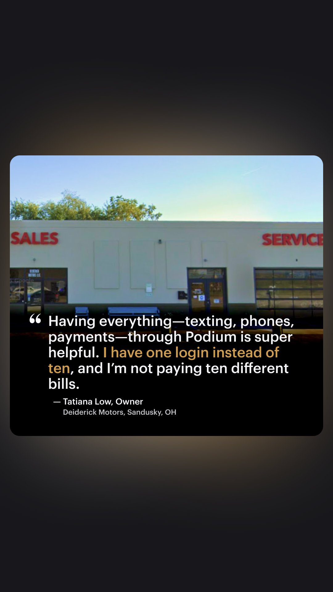 Podium Facebook ad