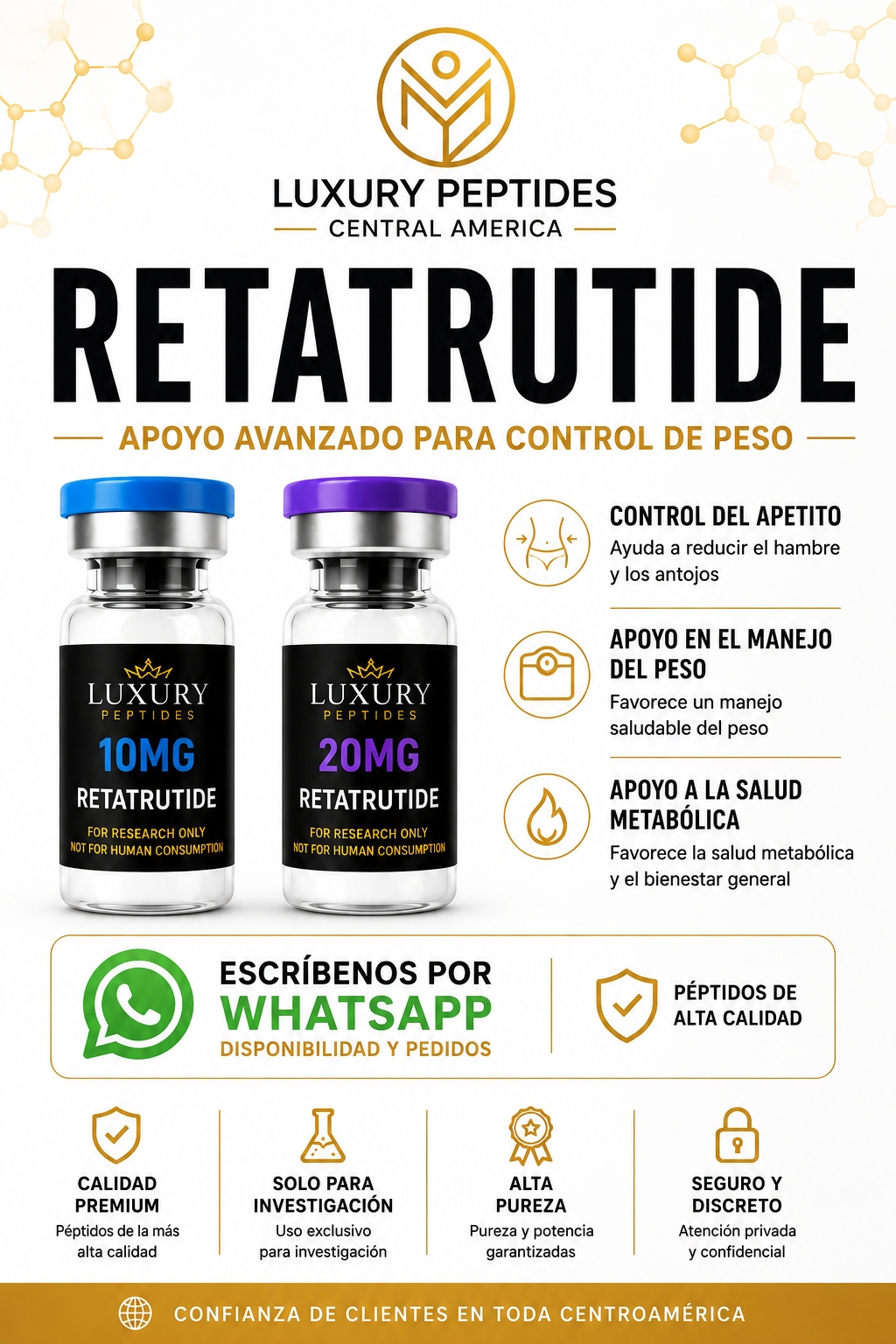 Luxury Peptides Central America Facebook ad from Jun 2, 2026