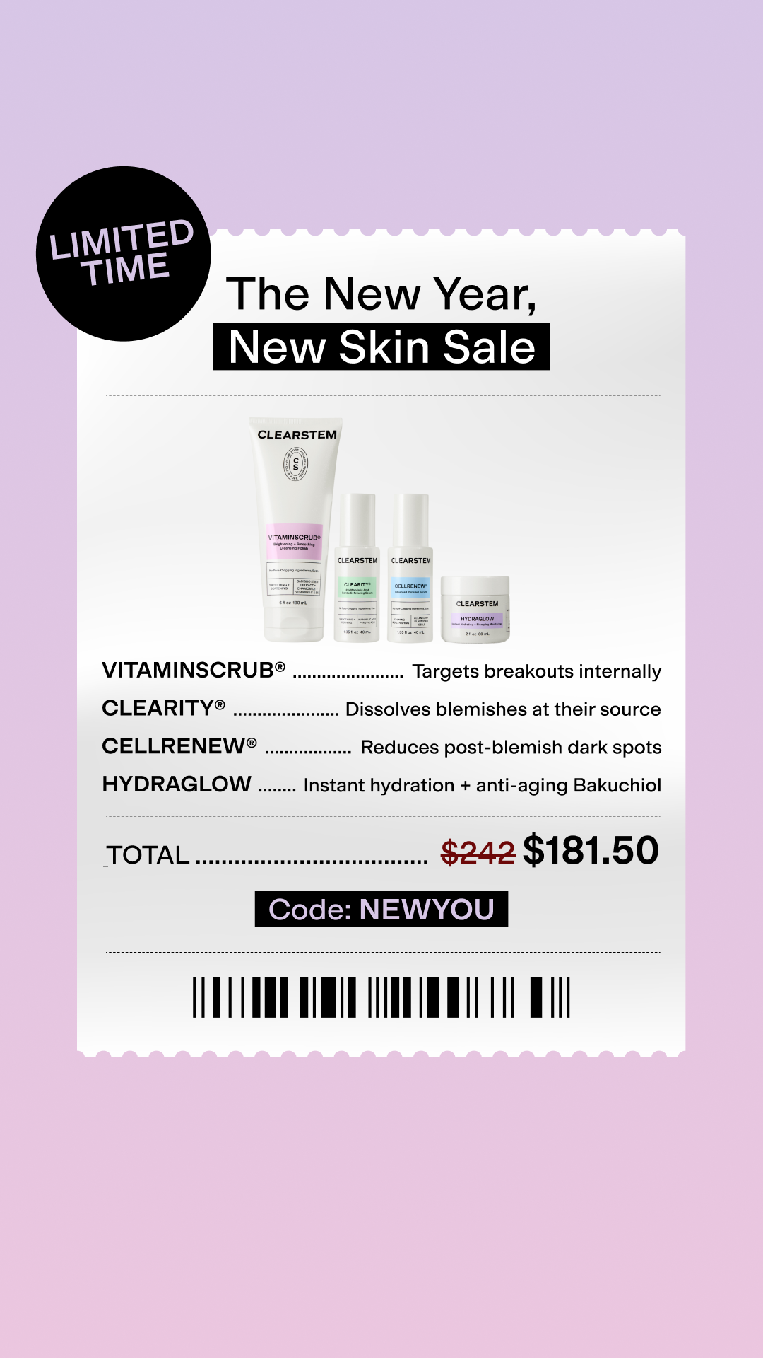 CLEARSTEM Skincare Facebook ad