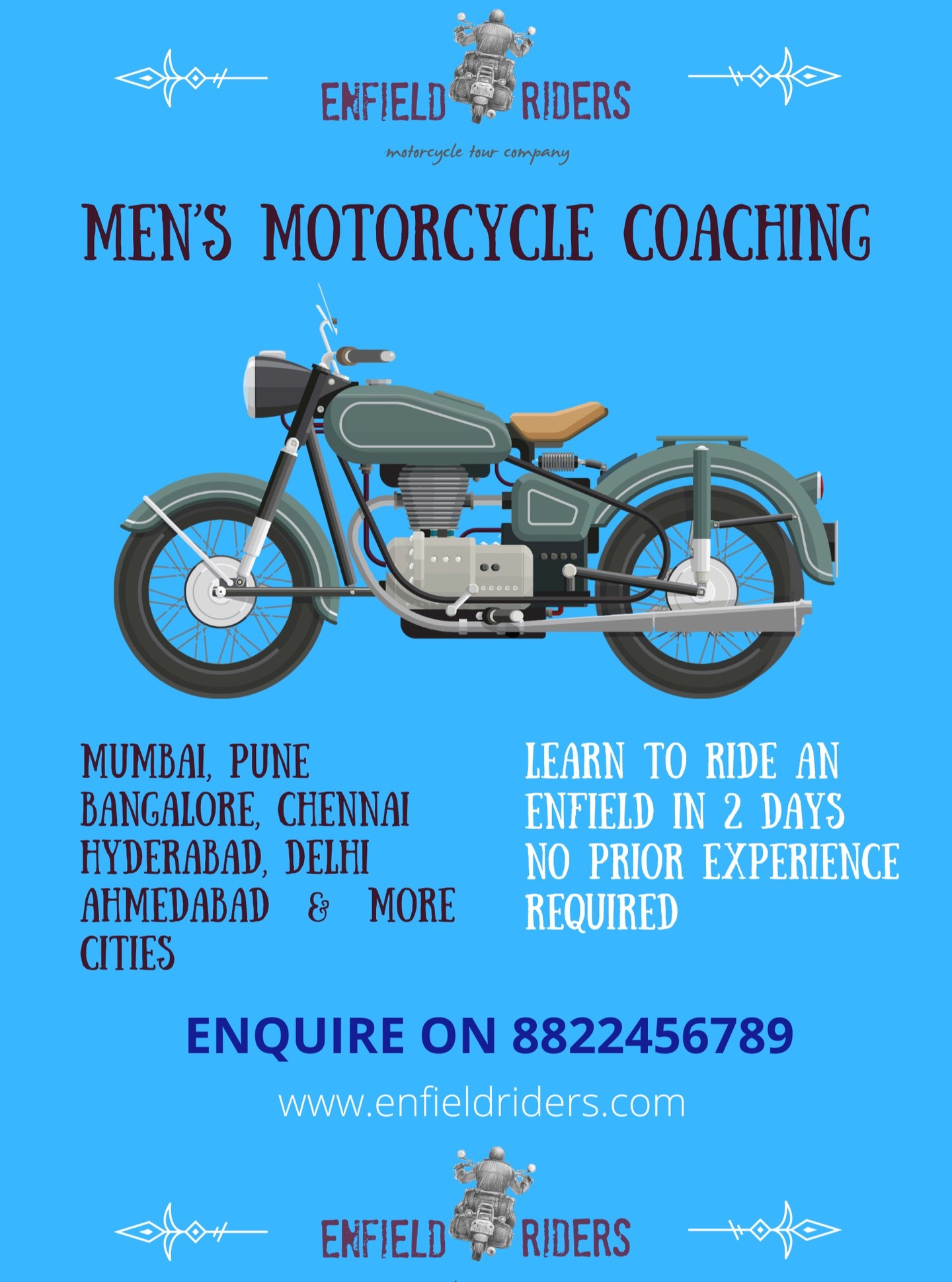 Enfield Riders Facebook ad: Zero Experience? No Problem.