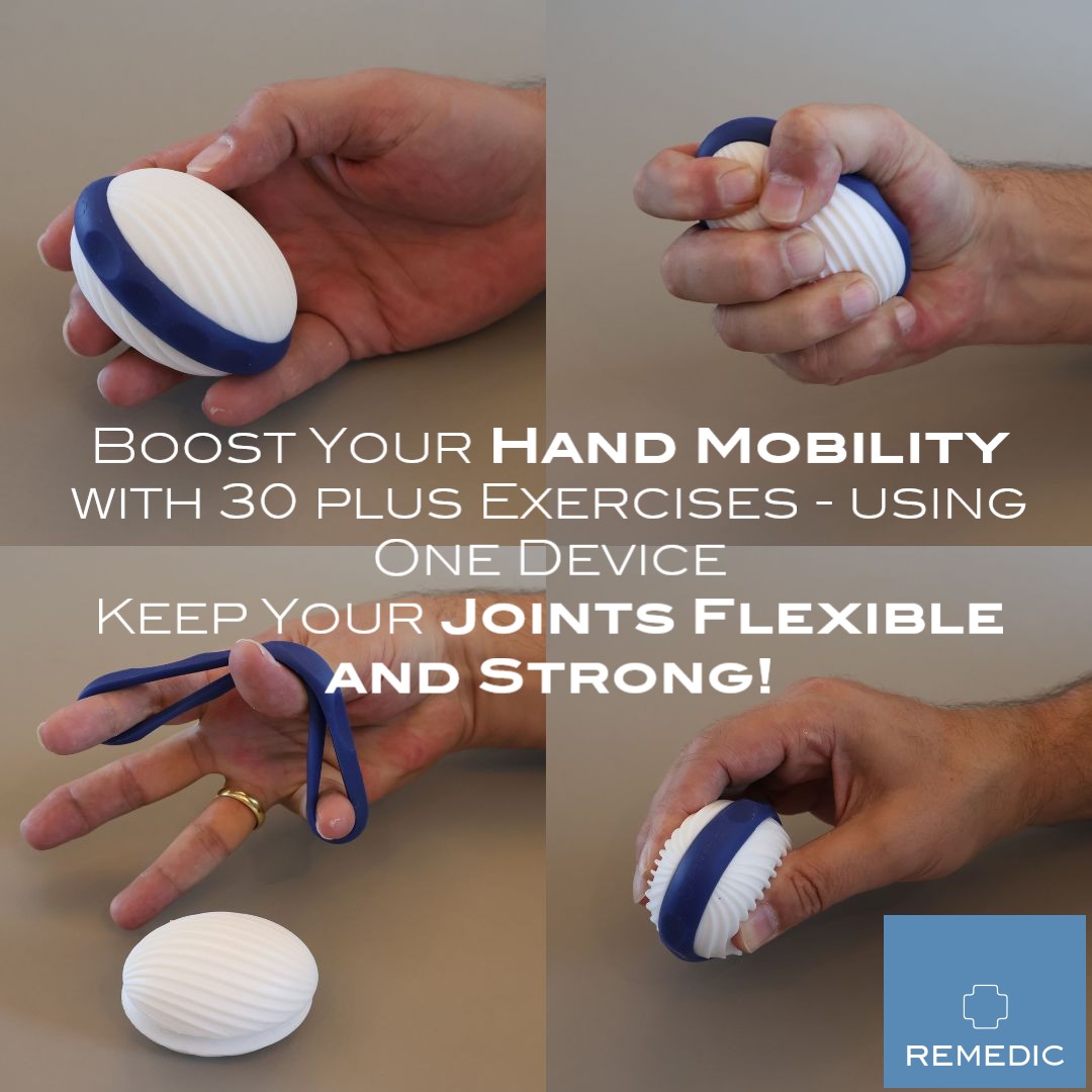 Remedic Facebook ad: Remedic Hand and Finger Trainer, hand grip strengthener…