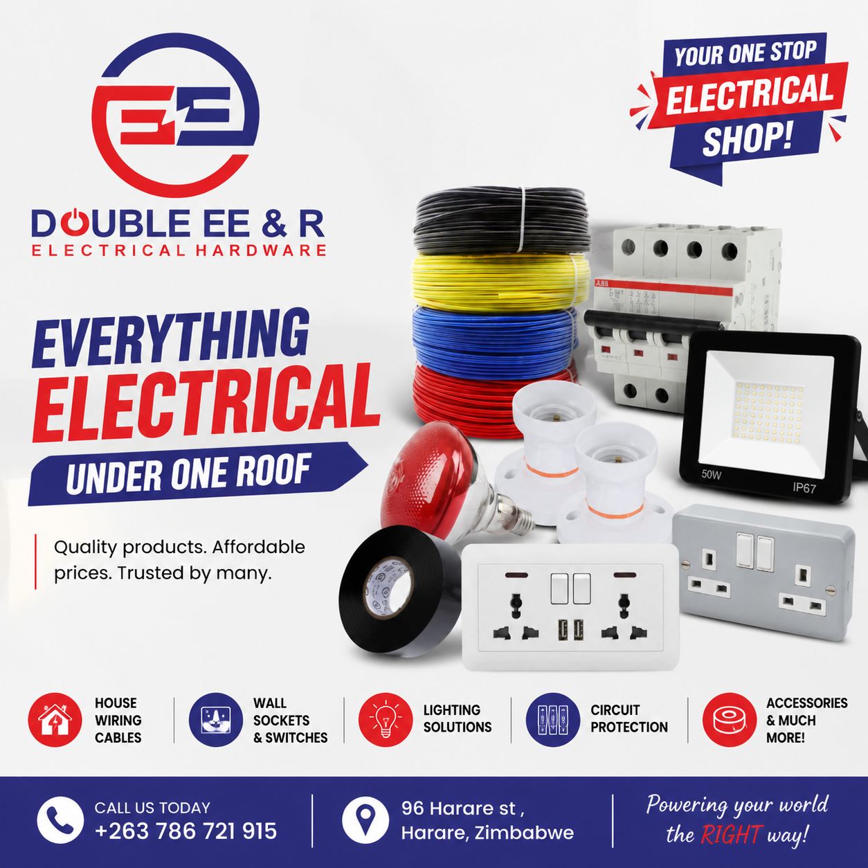 Double EE&R Electrical Hardware Facebook ad: Brighten Up Your Space with Double EE &…