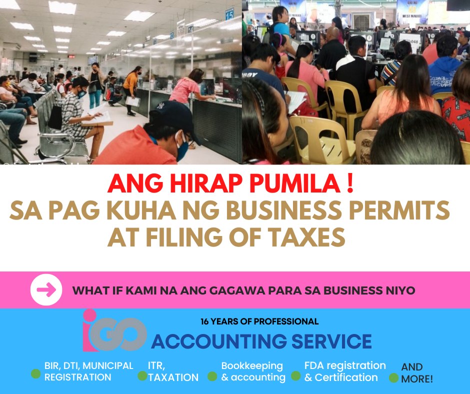 IGO Accounting Services Bulacan Facebook ad: 𝗟𝗘𝗧 𝗨𝗦 𝗛𝗘𝗟𝗣 𝗬𝗢𝗨 𝗪𝗜𝗧𝗛 𝗣𝗘𝗥𝗠𝗜𝗧𝗦 𝗔𝗡𝗗…