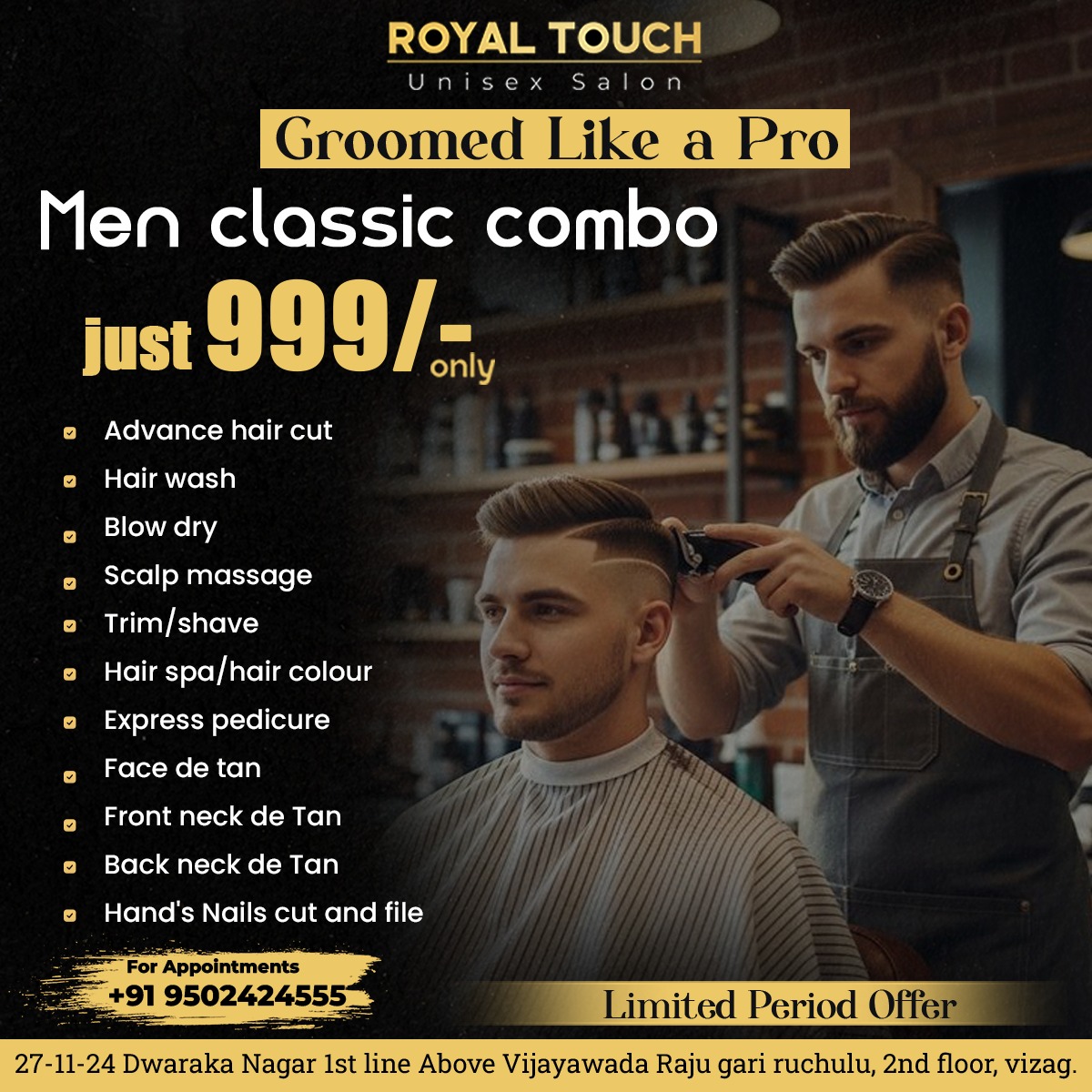 Royal Touch unisex salon Facebook ad