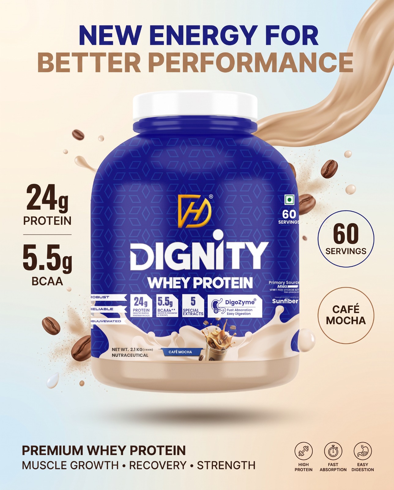 Dignity Health Facebook ad: 24g Protein. Honest Price.