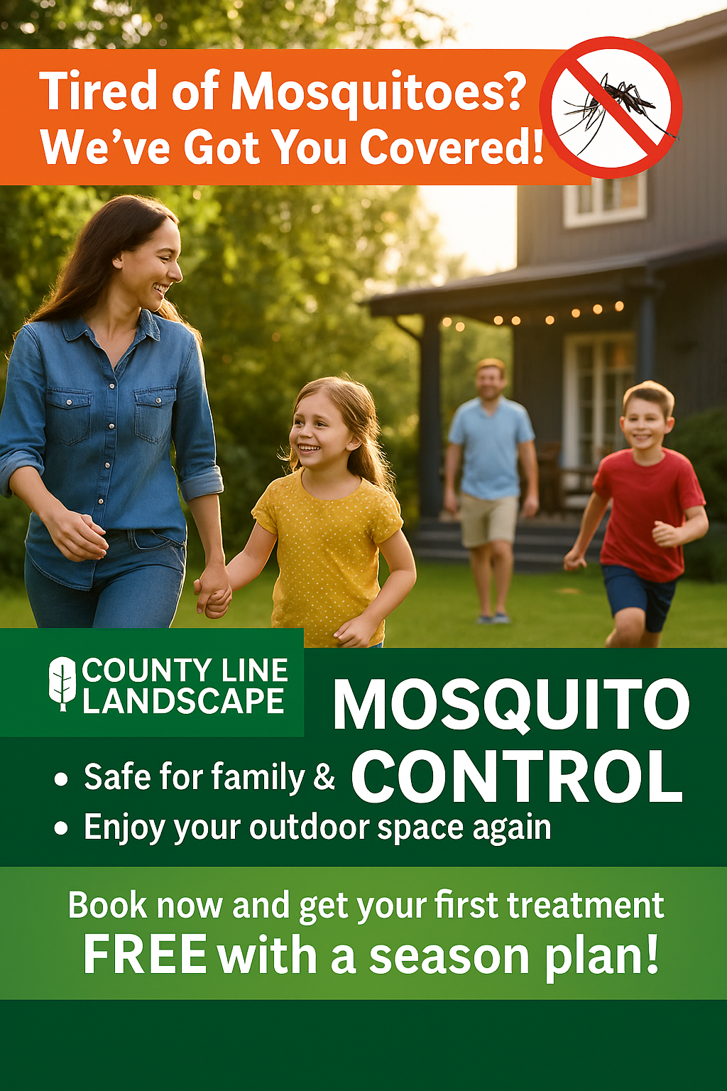 County Line Landscape Facebook ad: Tired of Mosquitoes?