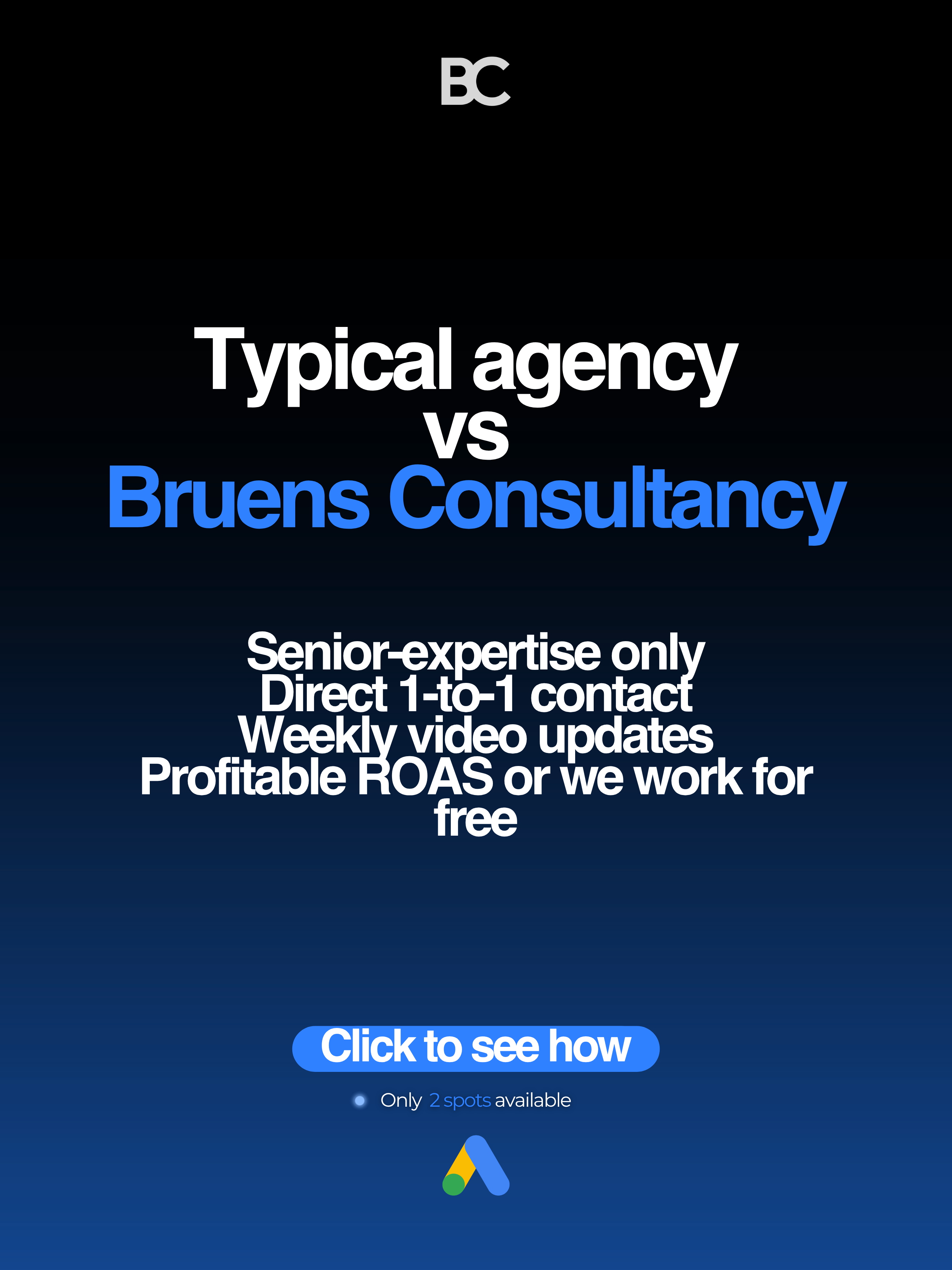 Bruens Consultancy Facebook ad: Free Google Ads Audit & Optimisation Review