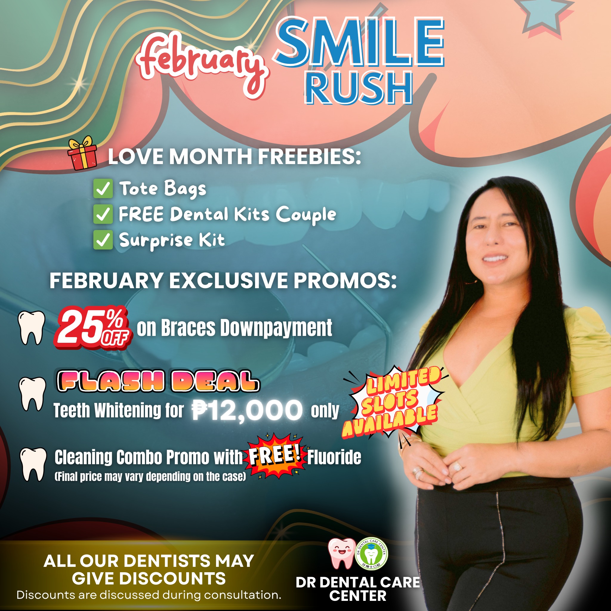 DR Dental Care Center - SM Gensan Facebook ad: February Smile Rush at DR Dental Care Center…