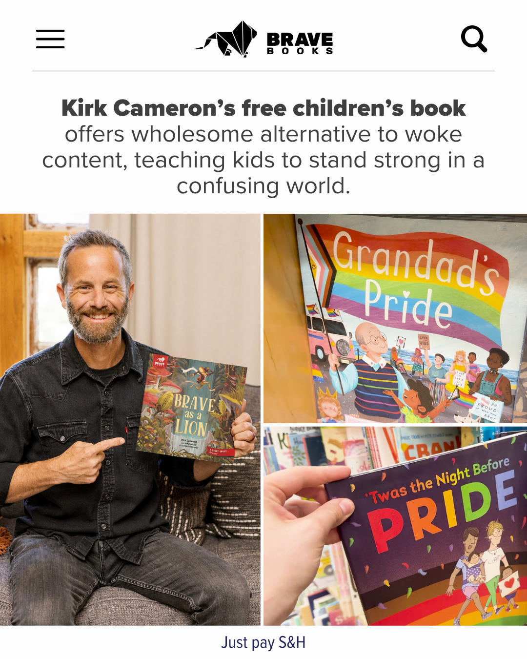 BRAVE Books Facebook ad: Get Your First Book Free