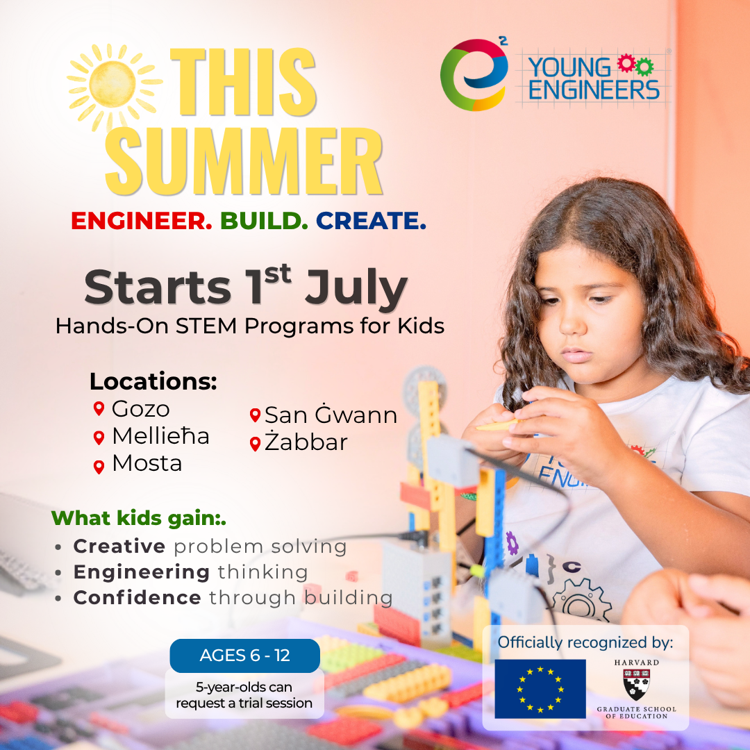 Young Engineers Malta Facebook ad: Turn Screen Time Into Build Time