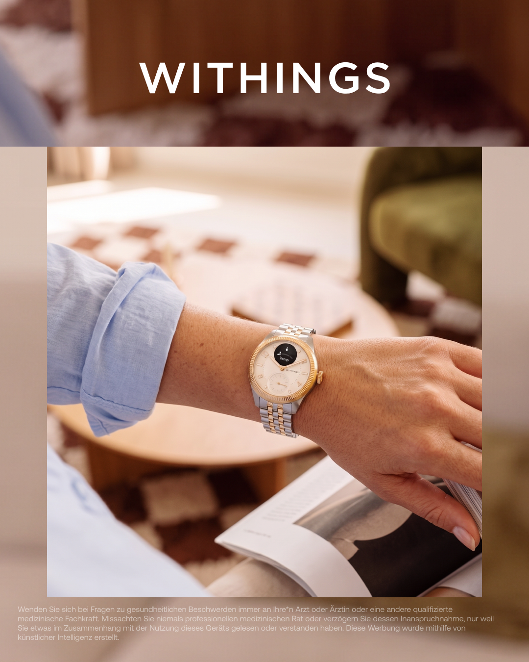 Withings Facebook ad: Zurück aus dem Urlaub und voller Energie?