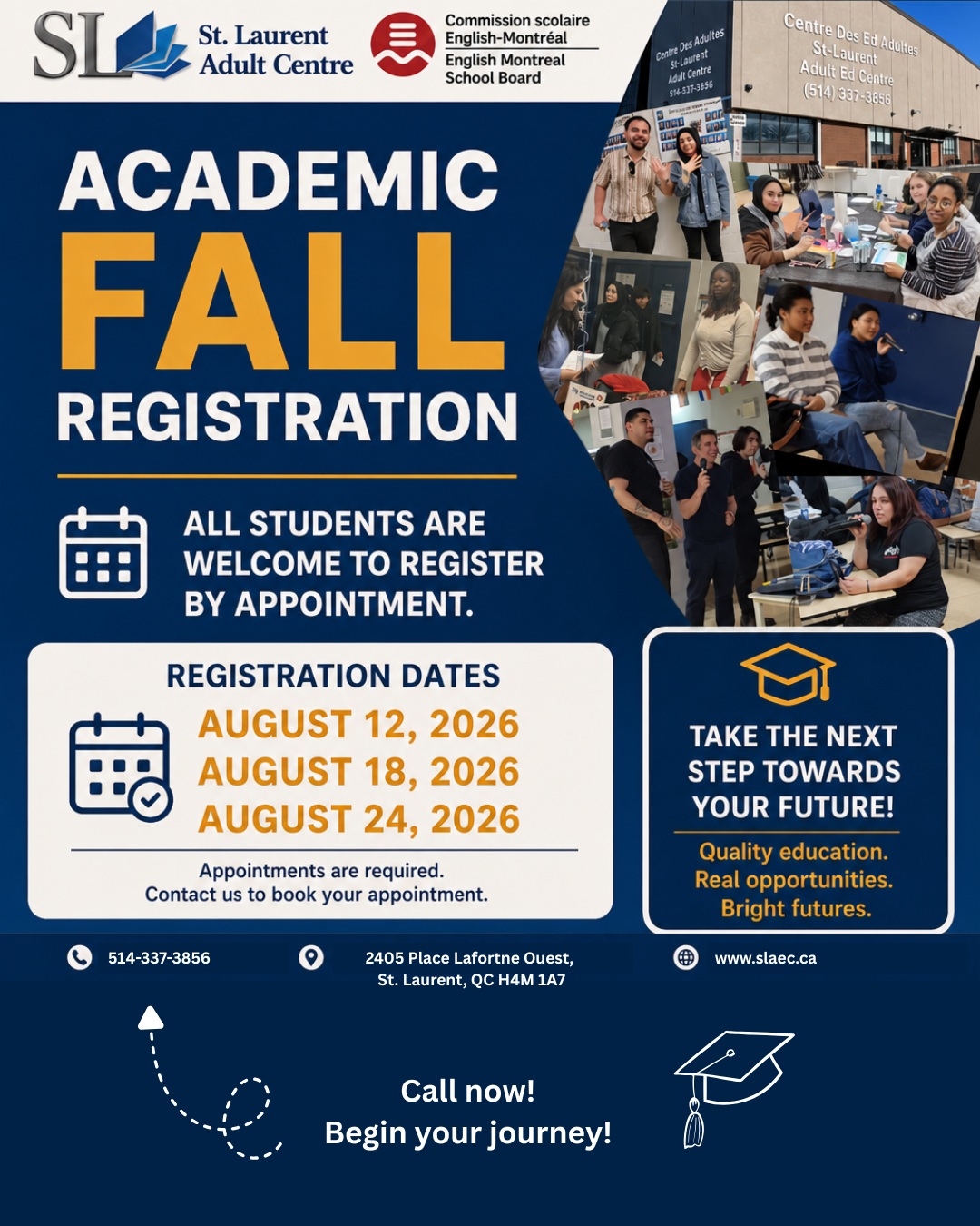 St. Laurent Adult Education Centre Facebook ad: CONTACT
