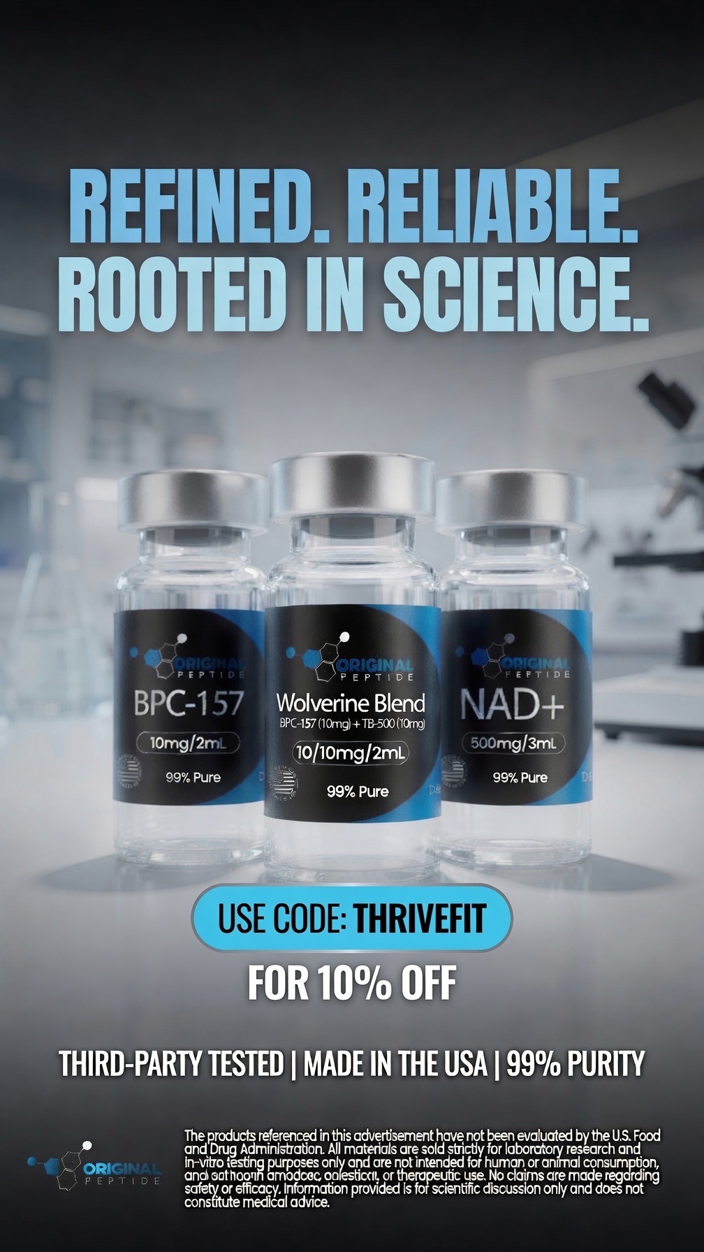 Original Peptides Facebook ad from Aug 7, 2026
