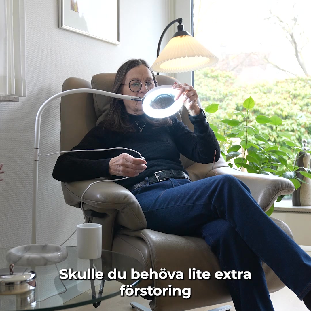 Seniorlife.se Facebook ad: 2-i-1 lupelampe for de små detaljene