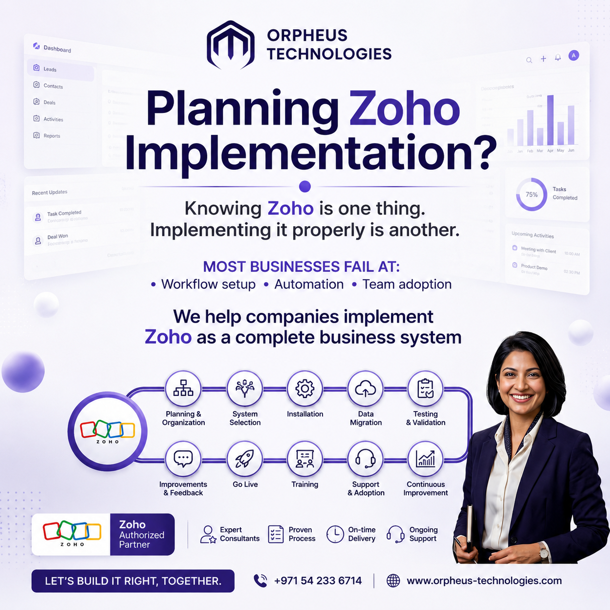 Orpheus Technologies Facebook ad: Schedule Zoho Consultation for Your Organization