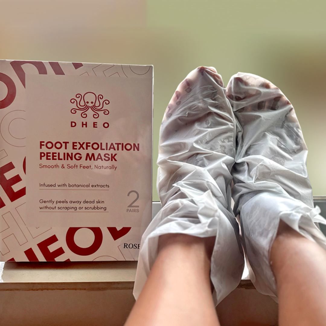 DHEO Facebook ad: DHEO Foot Exfoliation Peeling Mask.