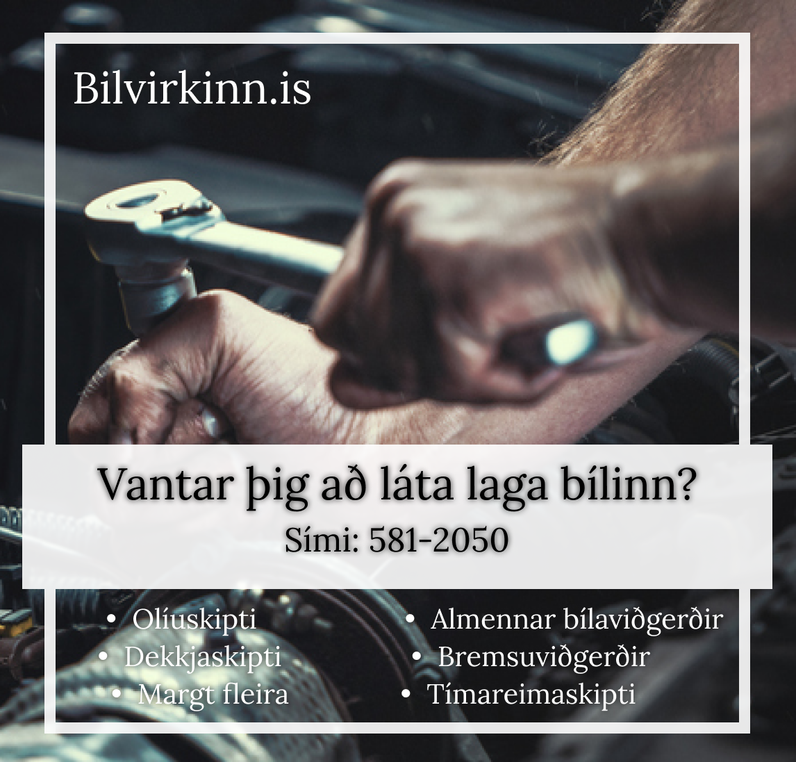 Bílvirkinn Facebook ad: Bílvirkinn.is