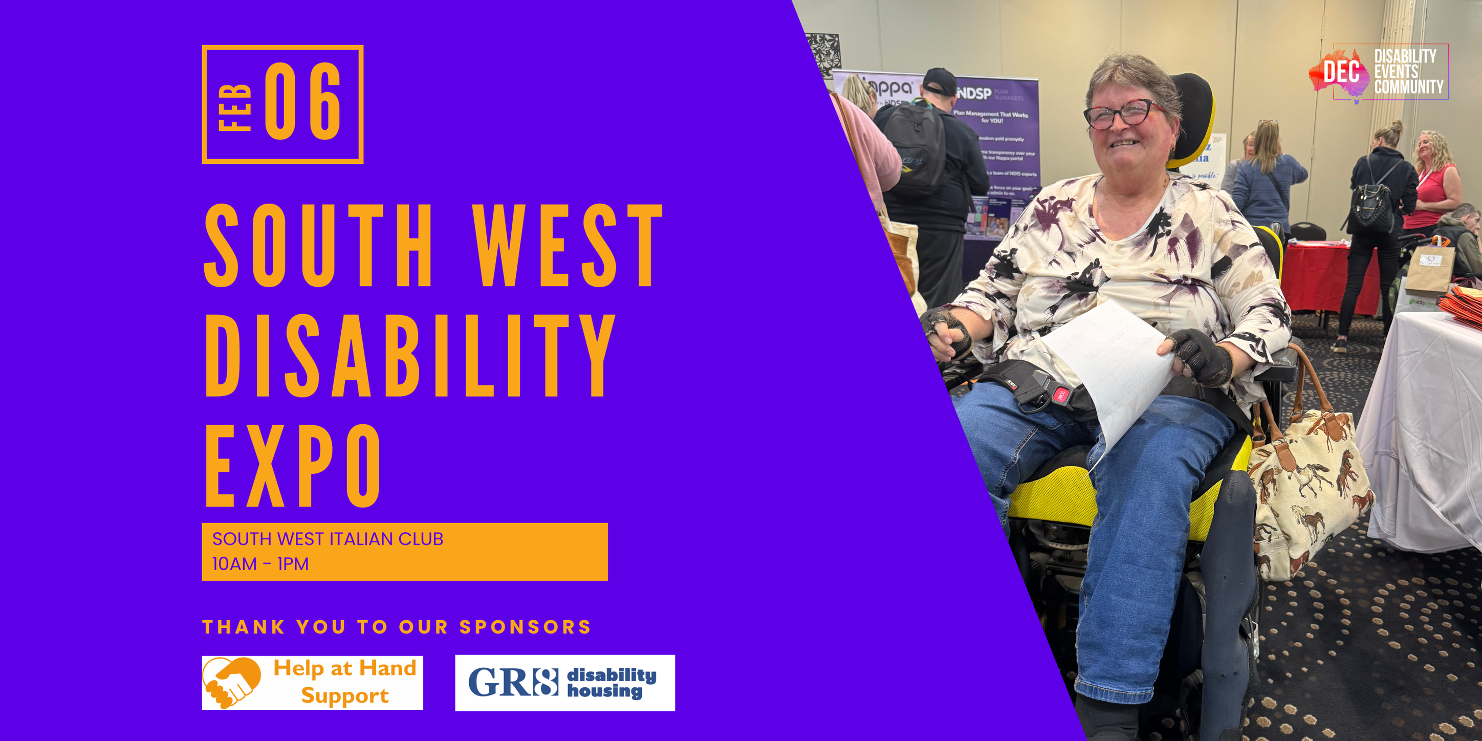 The Disability Events Community - The DEC Facebook ad