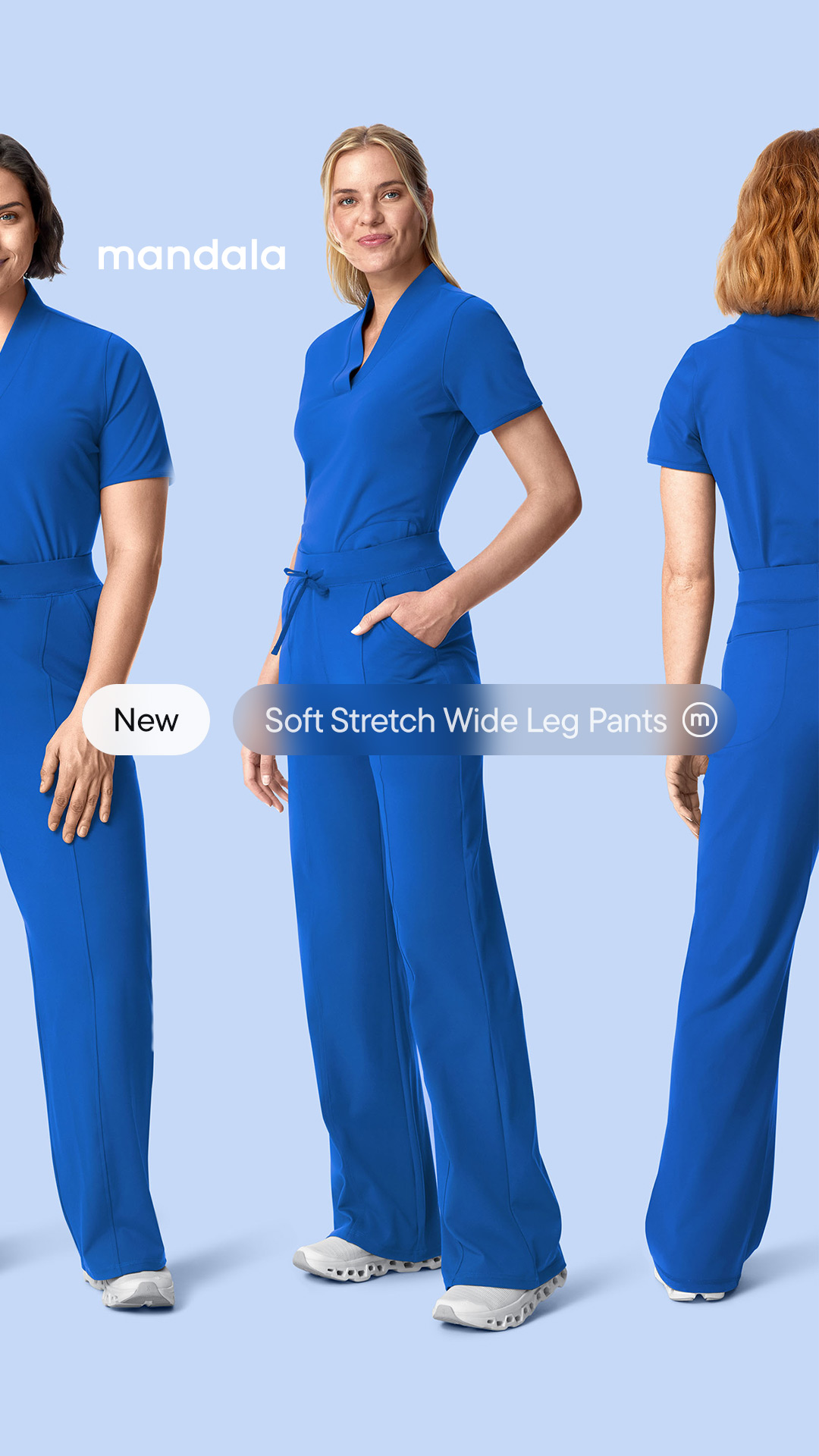 Mandala Scrubs Facebook ad: Pants for $34.99