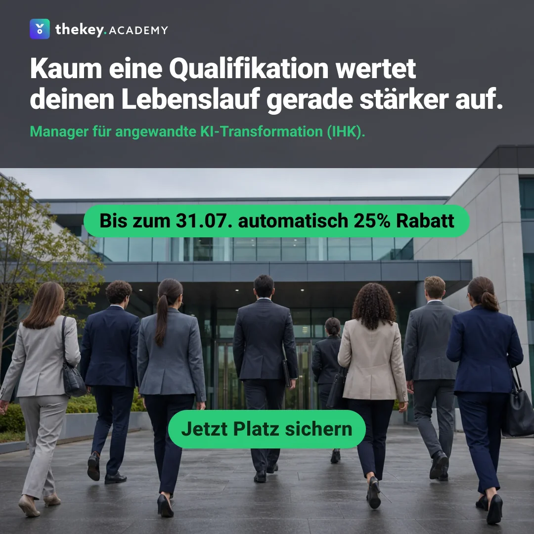 thekey.academy Facebook ad: 2027 wird KI-Kompetenz zur Pflicht.