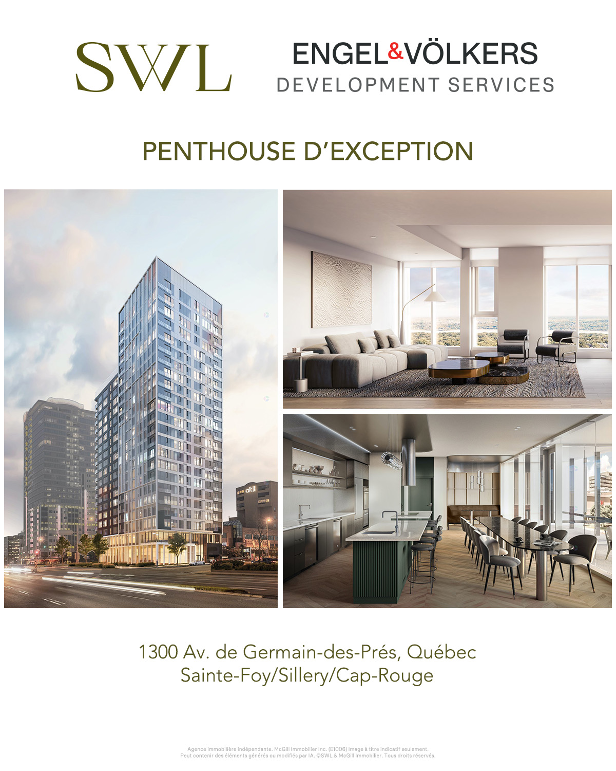 Engel & Völkers Montréal Québec Facebook ad: LE 𝐒𝐖𝐋, Boulevard Laurier, Québec
