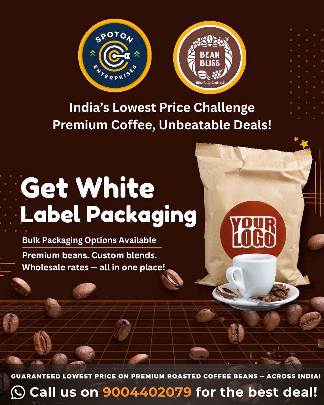 Spoton Enterprises Facebook ad: INDIA’S LOWEST PRICE COFFEE CHALLENGE!