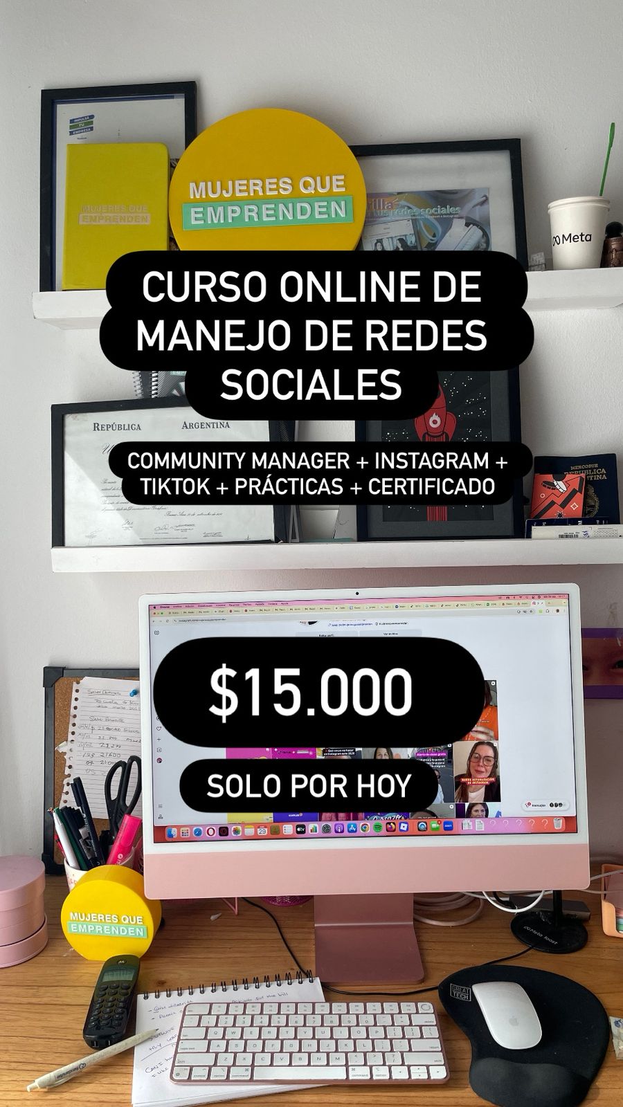 Mujeres que Emprenden Facebook ad: Curso Online Community manager para emprendedoras