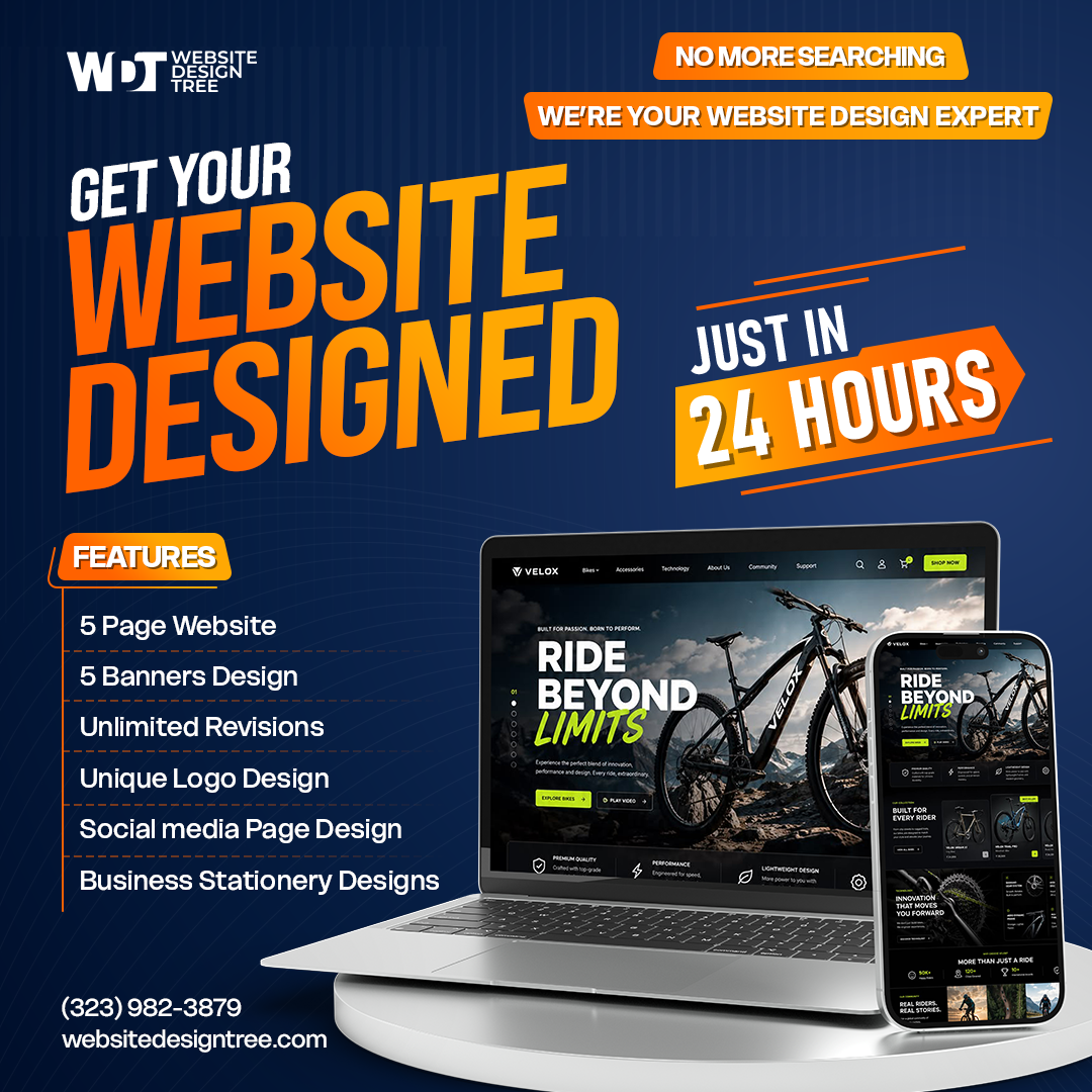 Website Design Tree Facebook ad: Get Your Website In 24 Hours!
